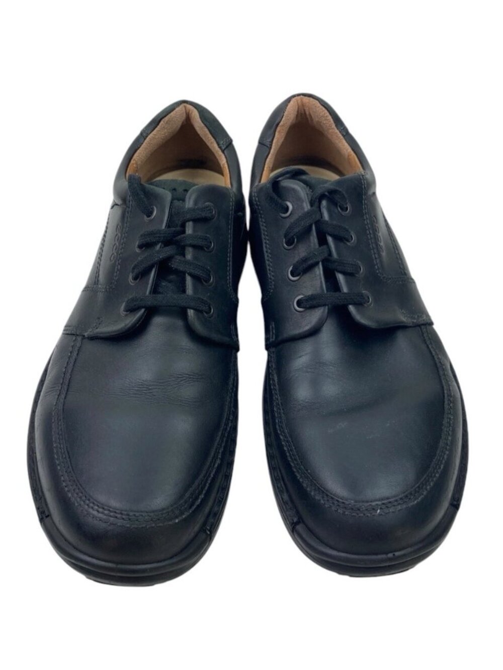-ECCO Mens Shoes Size 13 Black Leather Comfort Lace Up Loafer Casual Normcore